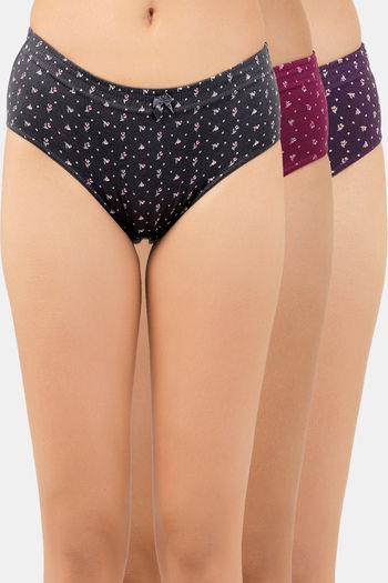 Buy Lady Lyka Medium Rise Full Coverage Hipster Panty (Pack of 3) - Multicolor